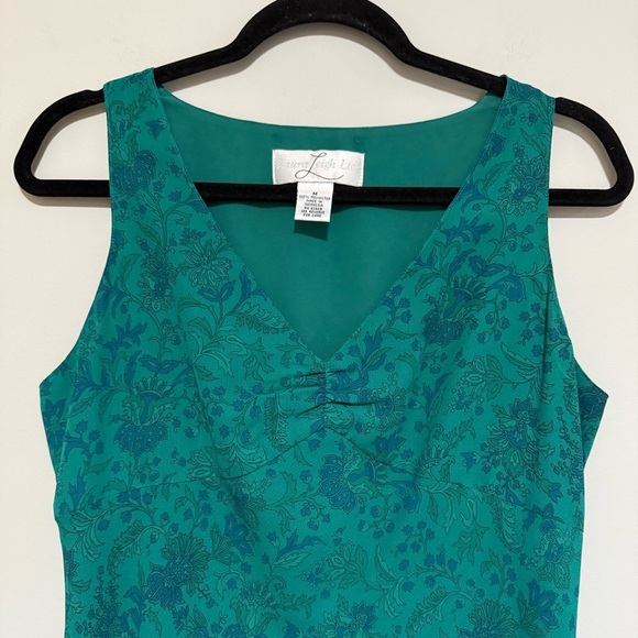 VTG 90s Floral Sleeveless Midi Dress Medium Empire Waist Mermaid Babydoll Fairy - Picture 3 of 8